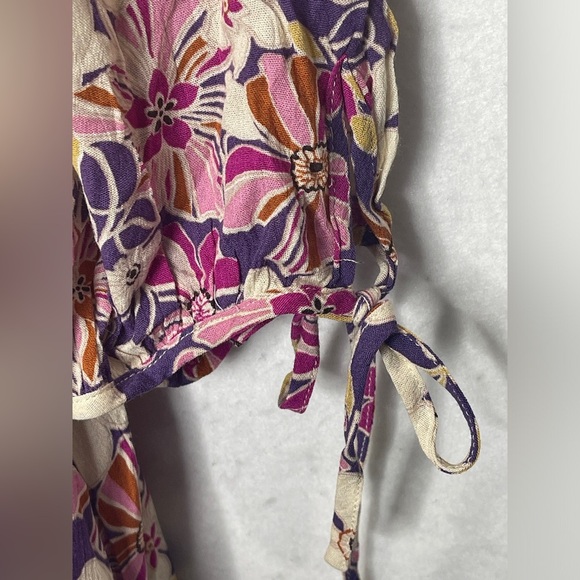 Hayden Dress Women's 1X Midi Boho Romantic Floral Pink Short Sleeve Event NWT - Picture 6 of 7